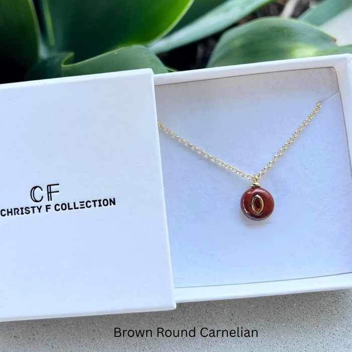 Modern Stone Charm Necklace
