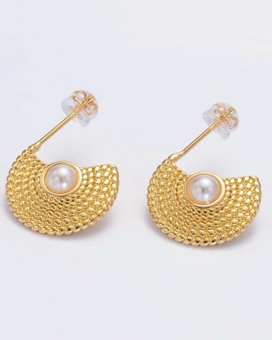 Pearl Mosaic Stud Hoops