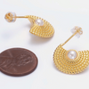 Pearl Mosaic Stud Hoops - thechristyfcollection