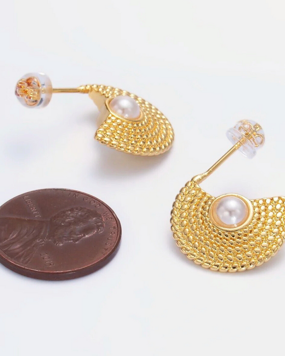 Pearl Mosaic Stud Hoops