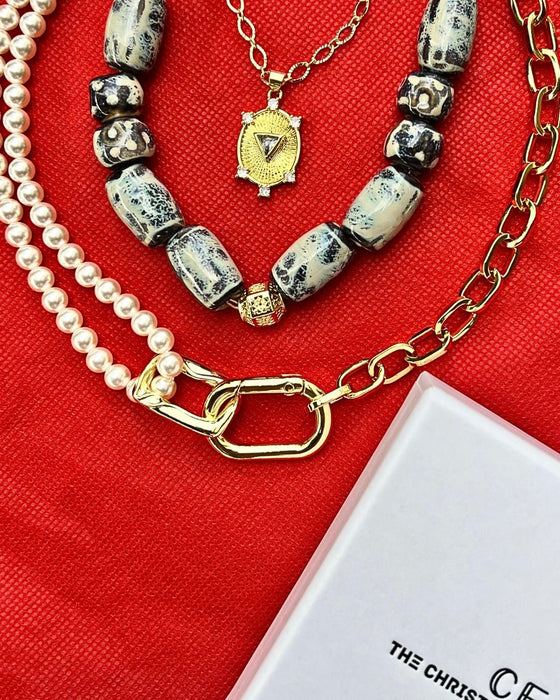 Modern Pearl Link Necklace - thechristyfcollection