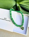 Green Agate Heart Necklace - thechristyfcollection