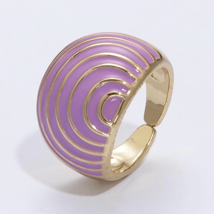 Enamel Dome Ring - thechristyfcollection