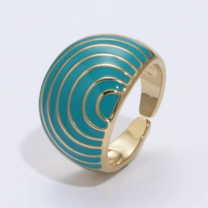 Enamel Dome Ring - thechristyfcollection