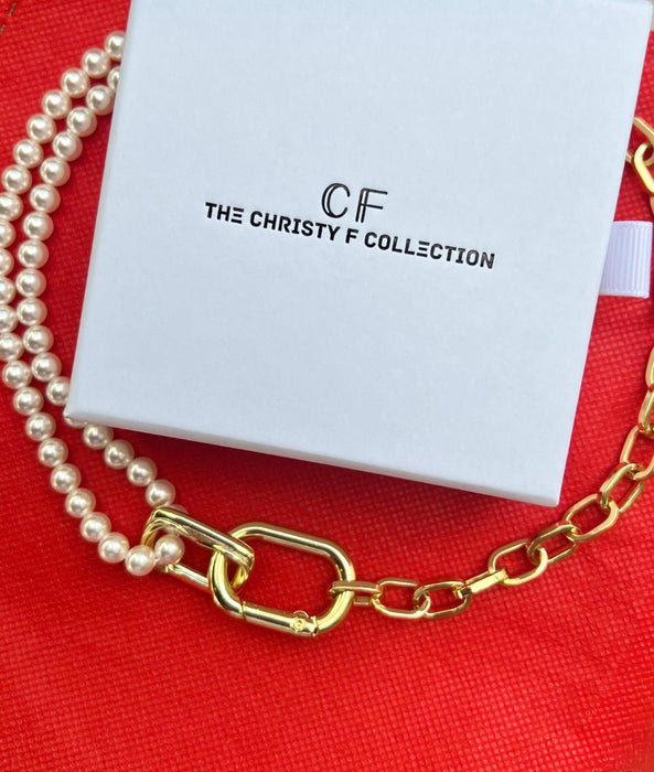 Modern Pearl Link Necklace - thechristyfcollection
