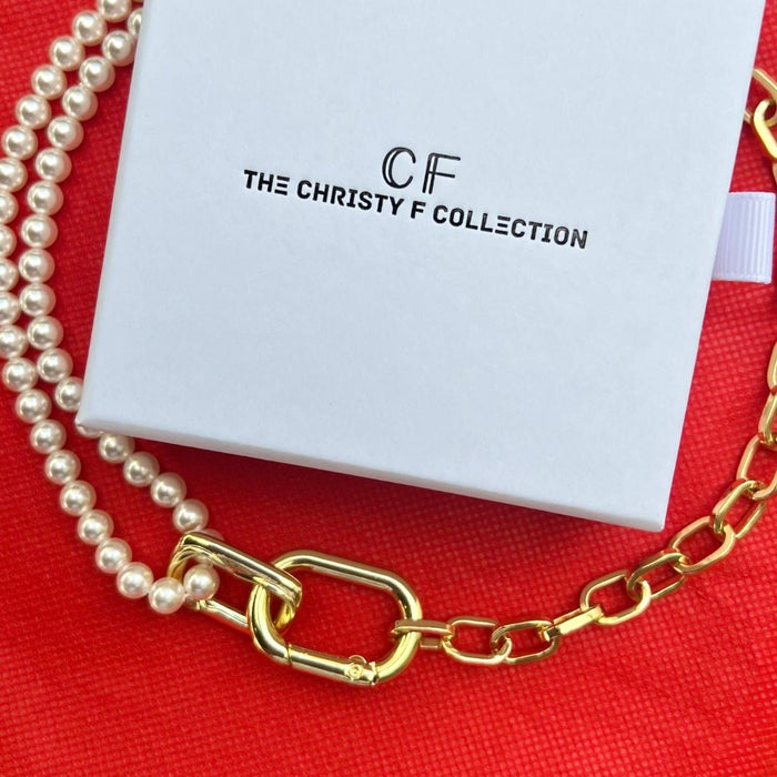 Modern Pearl Link Necklace - thechristyfcollection