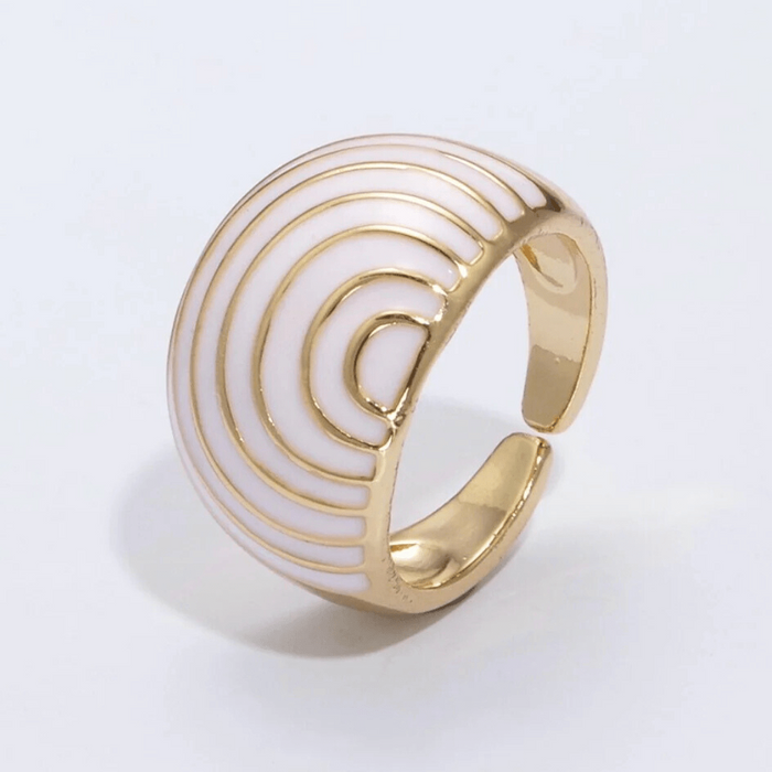 Enamel Dome Ring - thechristyfcollection