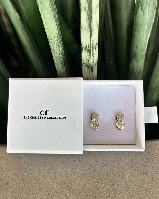 Diamond Heart Studs - thechristyfcollection