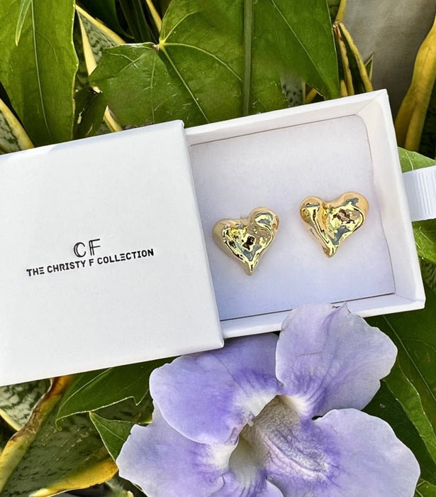 Molten Heart Studs - thechristyfcollection