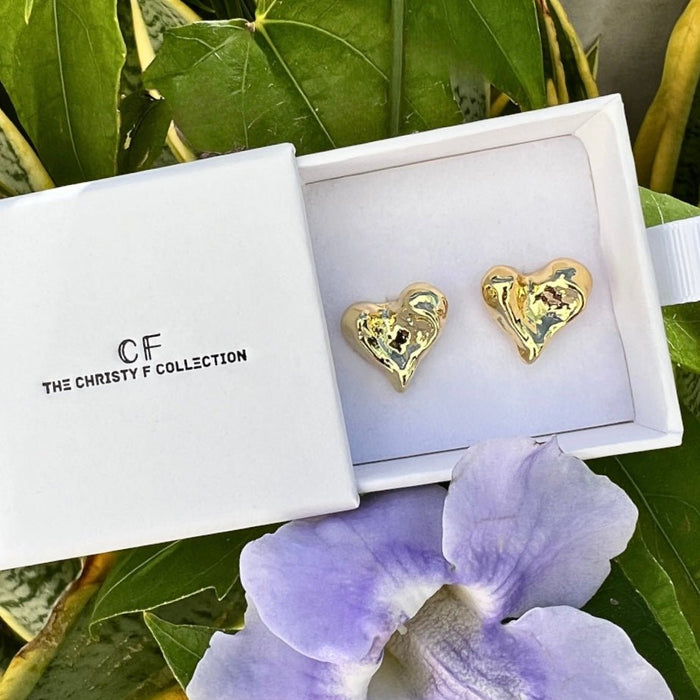 Molten Heart Studs - thechristyfcollection