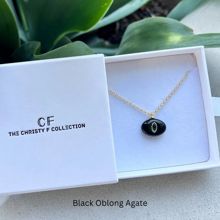 Modern Stone Charm Necklace