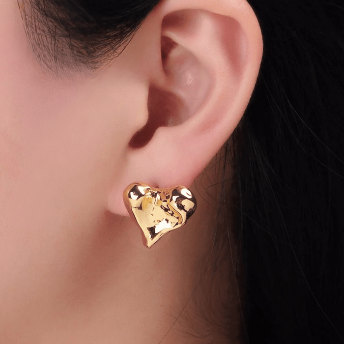 Molten Heart Studs - thechristyfcollection