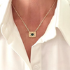 All Eyes on You gold-filled evil eye charm necklace styled shot - The Christy F Collection