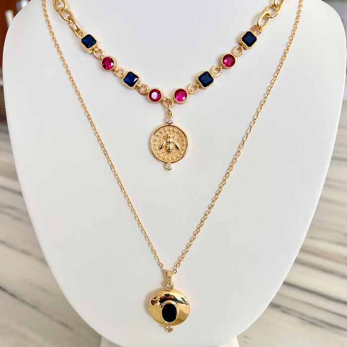 Sapphire Locket Necklace