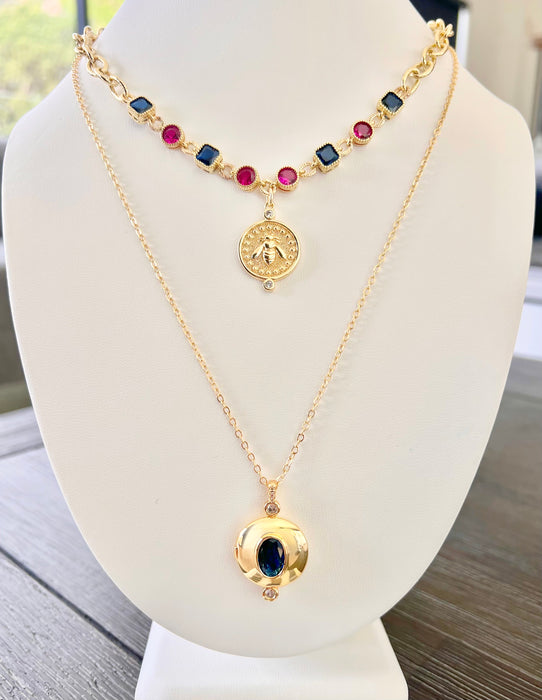 Sapphire Locket Necklace