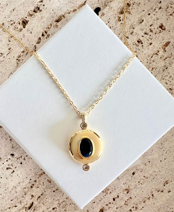 Sapphire Locket Necklace