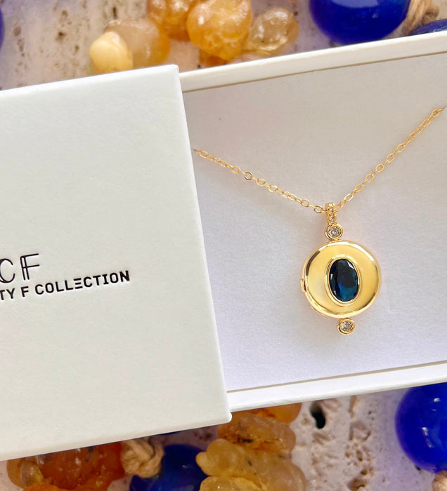 Sapphire Locket Necklace