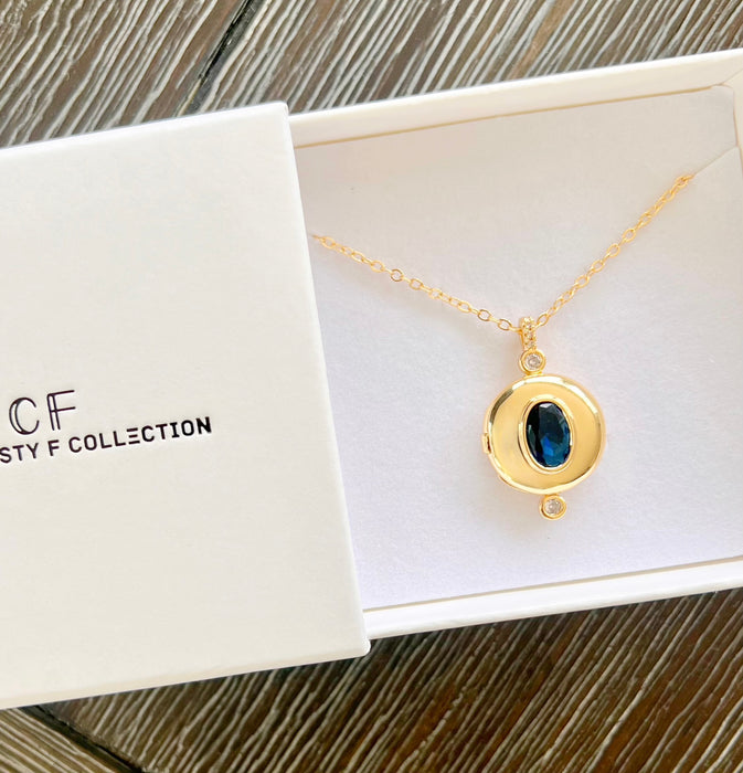 Sapphire Locket Necklace