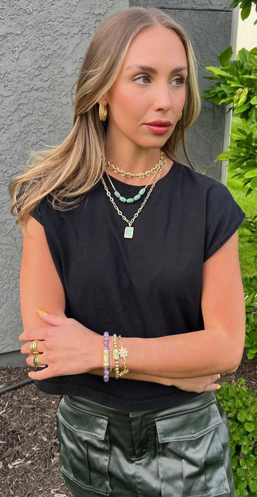 Emerald Beaded Stack