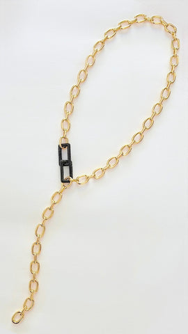 Black Diamond Gold Link Necklace