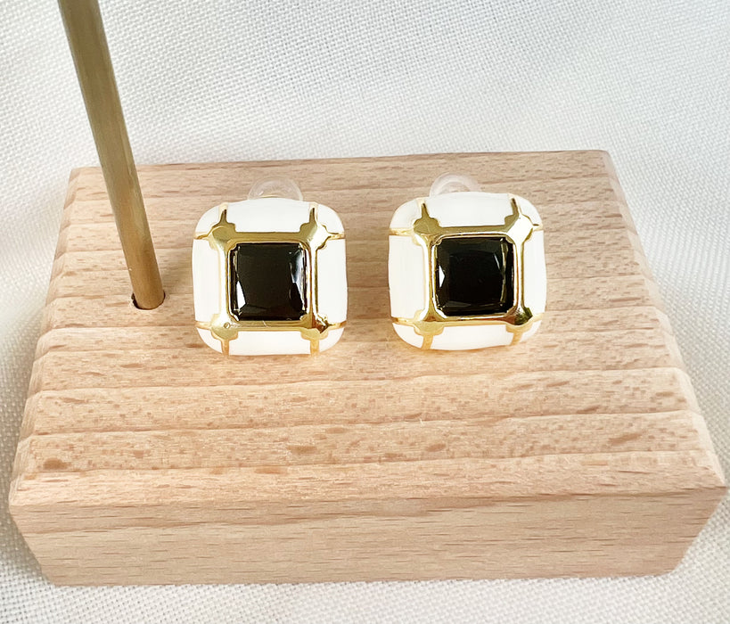 Black & White Enamel Studs