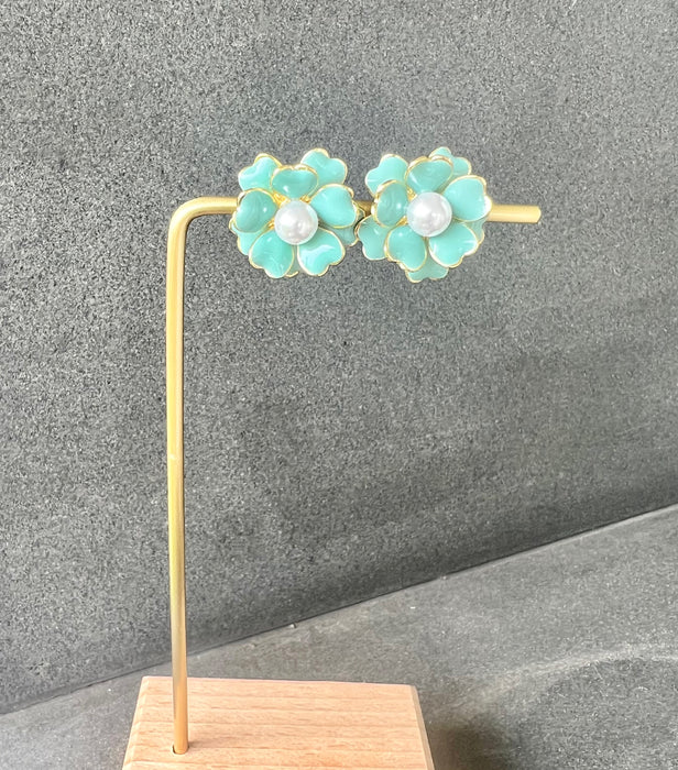 Turquoise Flower Studs