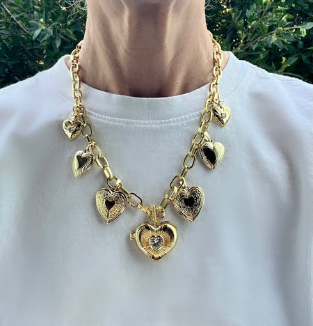 Whole Lotta Hearts Charm Necklace - thechristyfcollection