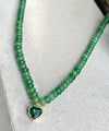 Green Agate Heart Necklace - thechristyfcollection