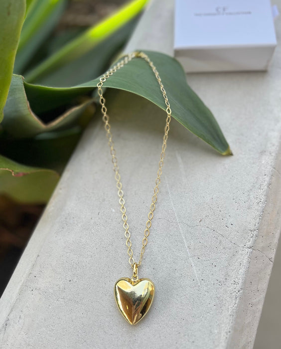 Bold Puffy Heart Necklace