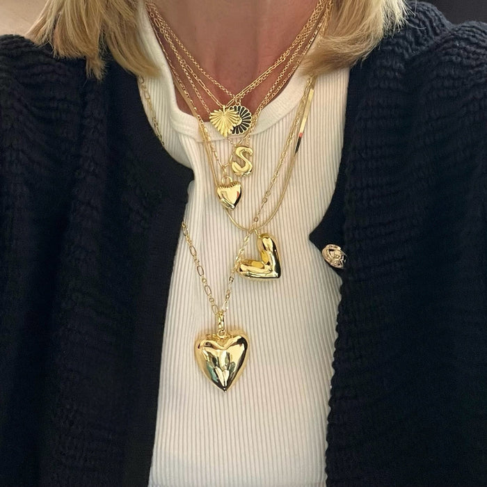 Abstract Puffy Heart Necklace - thechristyfcollection