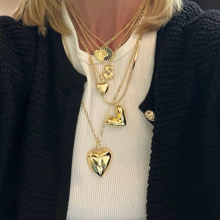 Bold Puffy Heart Necklace - thechristyfcollection