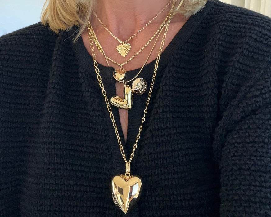 Bold Puffy Heart Necklace