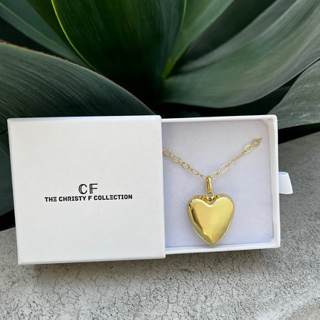 Bold Puffy Heart Necklace - thechristyfcollection