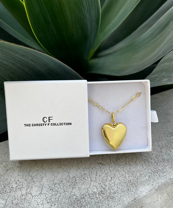 Bold Puffy Heart Necklace