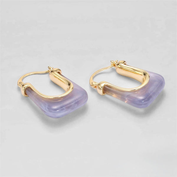 Groovy Lavender Square Hoops