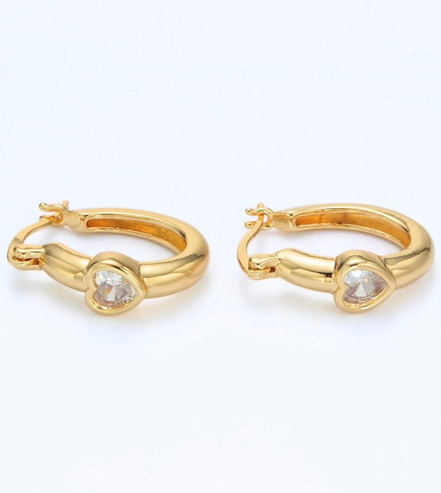 Sweetheart Huggie Hoops - thechristyfcollection