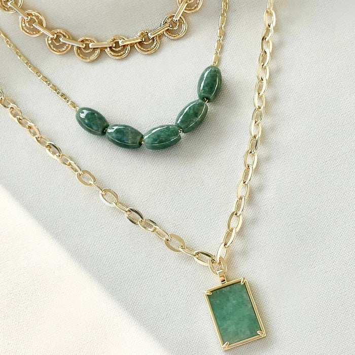 Emerald Stone Pendant - thechristyfcollection