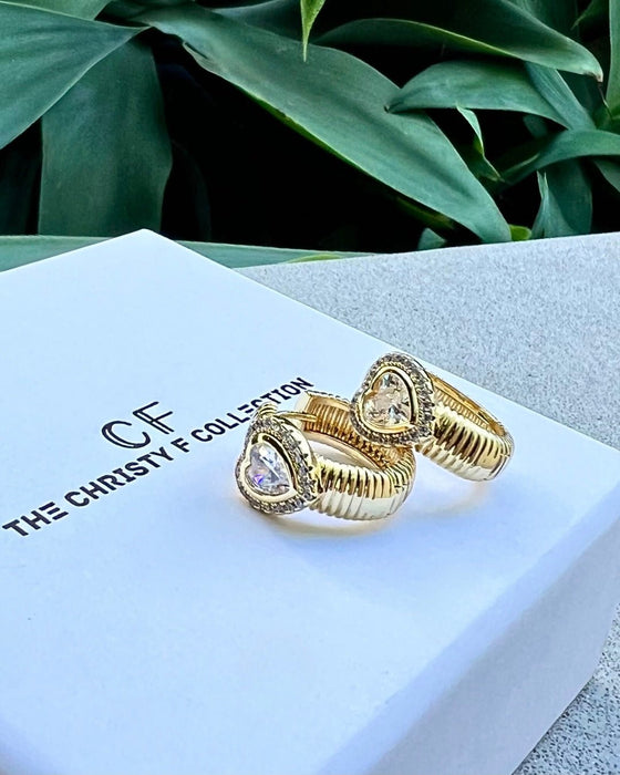 Ridged Heart Huggies - thechristyfcollection