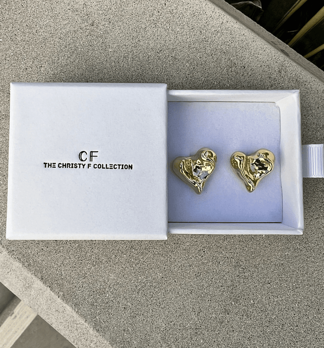 Molten Heart Studs - thechristyfcollection