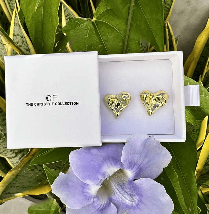 Molten Heart Studs - thechristyfcollection