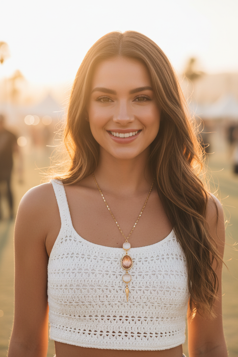 Triple Gemstone Necklace