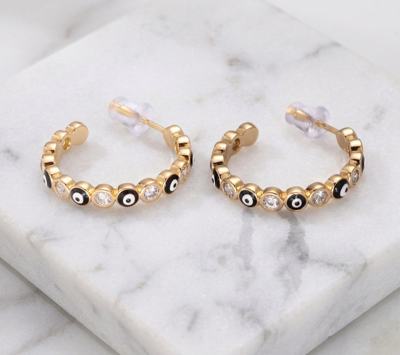 Evil Eye Hoops