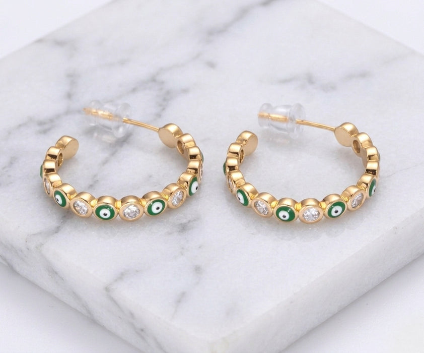 Evil Eye Hoops