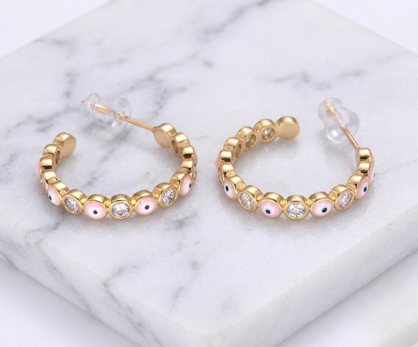 Evil Eye Hoops