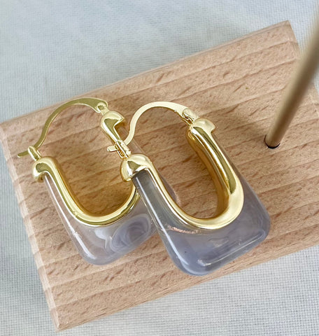 Groovy Lavender Square Hoops