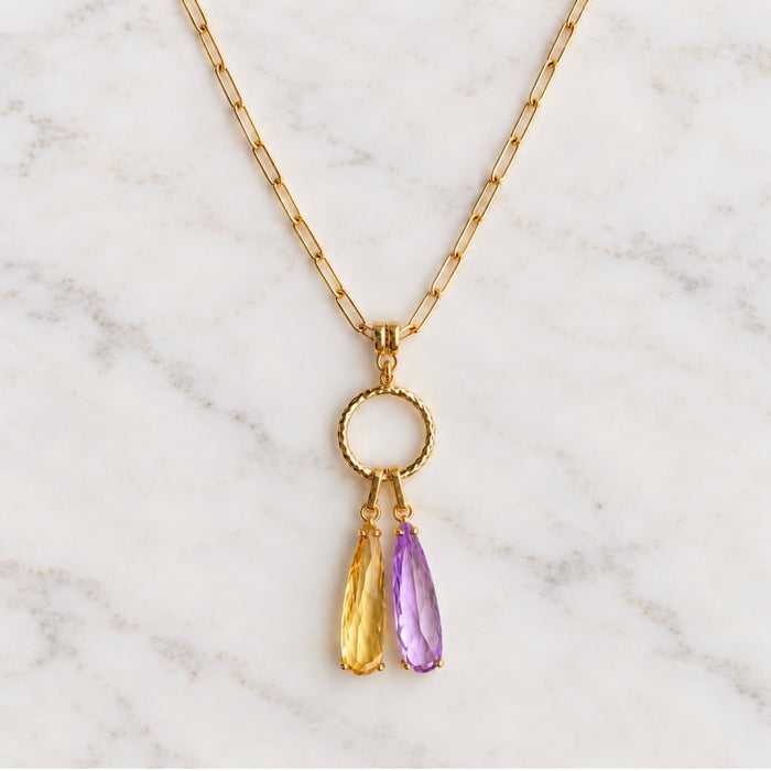 Gemstone Duo Necklace