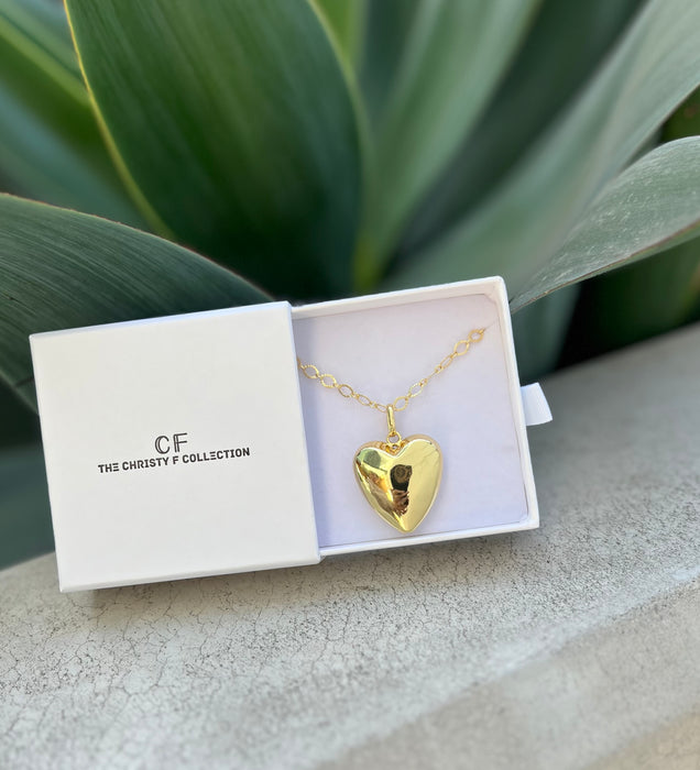 Bold Puffy Heart Necklace