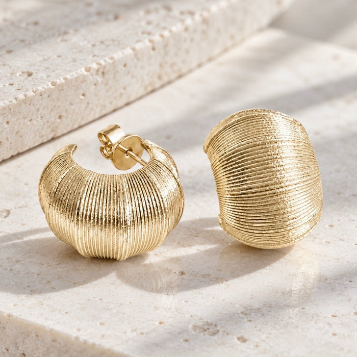 Golden Bamboo Hoops