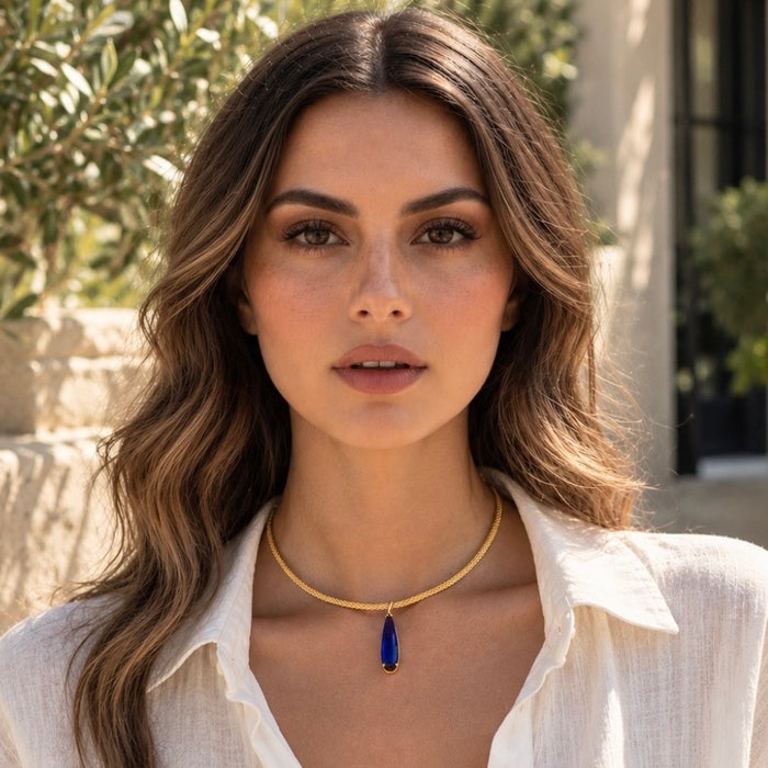 Sapphire Teardrop Choker