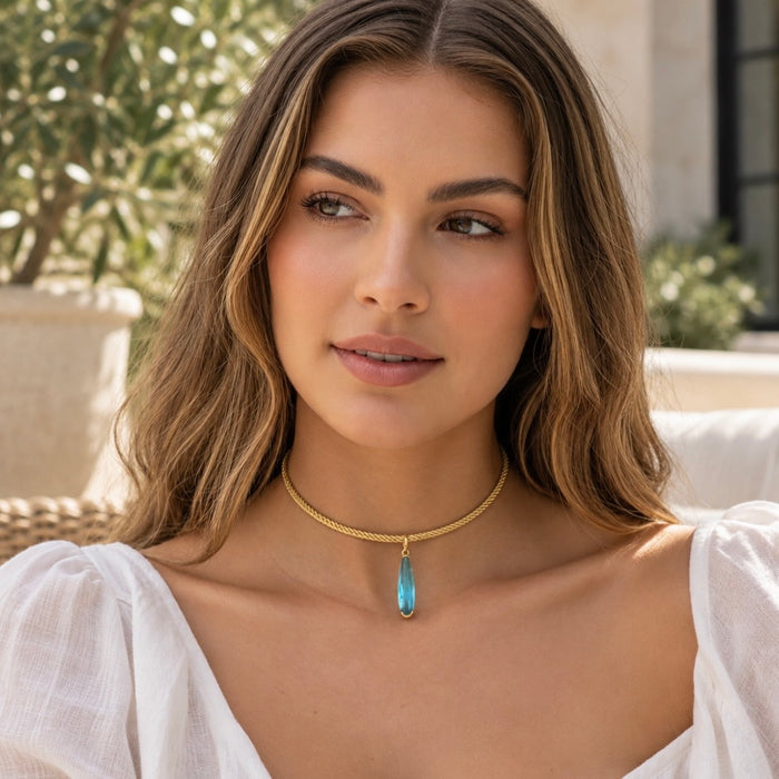 Turquoise Teardrop Choker